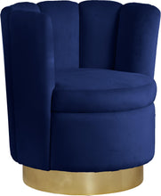 Load image into Gallery viewer, Lily Navy Velvet Accent Chair

