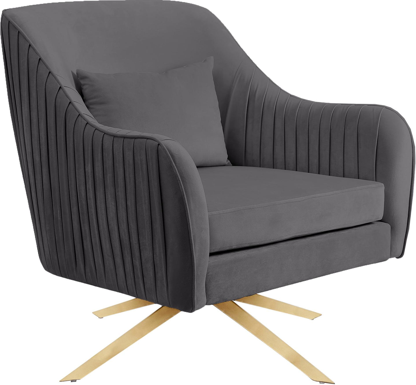 Paloma Grey Velvet Accent Chair