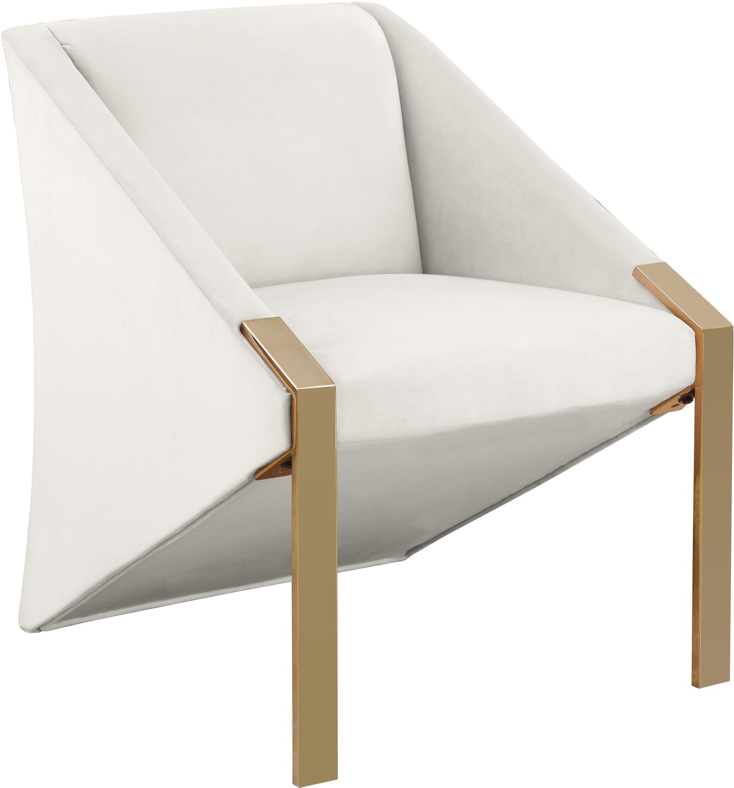 Rivet Cream Velvet Accent Chair