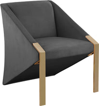 Load image into Gallery viewer, Rivet Grey Velvet Accent Chair
