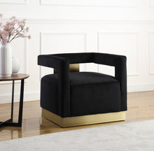 Load image into Gallery viewer, Armani Black Velvet Accent Chair
