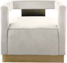 Load image into Gallery viewer, Armani Cream Velvet Accent Chair
