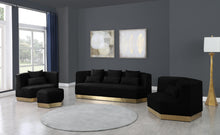 Load image into Gallery viewer, Marquis Black Velvet Ottoman
