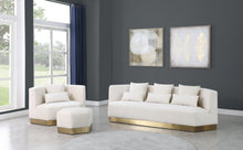 Load image into Gallery viewer, Marquis Cream Velvet Ottoman
