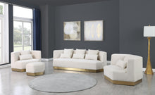 Load image into Gallery viewer, Marquis Cream Velvet Ottoman
