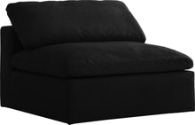 Load image into Gallery viewer, Serene Black Linen Fabric Deluxe Cloud Armless Chair
