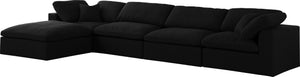 Serene Black Linen Fabric Deluxe Cloud Modular Sectional