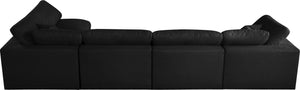 Serene Black Linen Fabric Deluxe Cloud Modular Sectional