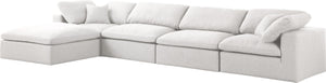 Serene Cream Linen Fabric Deluxe Cloud Modular Sectional