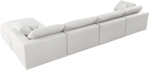 Serene Cream Linen Fabric Deluxe Cloud Modular Sectional