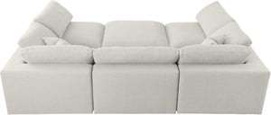 Serene Cream Linen Fabric Deluxe Cloud Modular Sectional