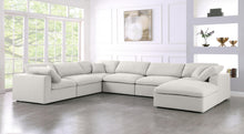 Load image into Gallery viewer, Serene Cream Linen Fabric Deluxe Cloud Modular Sectional
