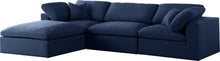 Load image into Gallery viewer, Serene Navy Linen Fabric Deluxe Cloud Modular Sectional
