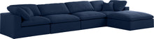 Load image into Gallery viewer, Serene Navy Linen Fabric Deluxe Cloud Modular Sectional
