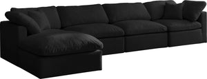 Plush Black Velvet Standard Cloud Modular Sectional