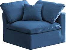 Load image into Gallery viewer, Plush Navy Velvet Standard Cloud Modular Corner Chair
