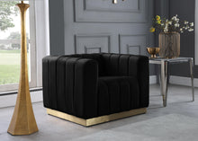 Load image into Gallery viewer, Marlon Black Velvet Chair
