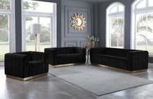 Load image into Gallery viewer, Marlon Black Velvet Sofa
