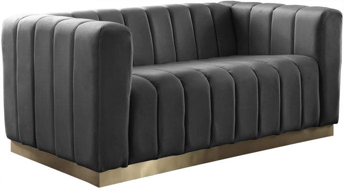 Marlon Grey Velvet Loveseat image