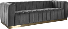 Load image into Gallery viewer, Marlon Grey Velvet Sofa
