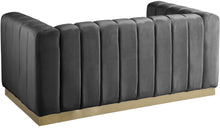 Load image into Gallery viewer, Marlon Grey Velvet Loveseat
