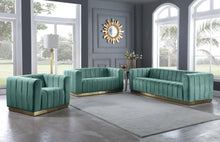 Load image into Gallery viewer, Marlon Mint Velvet Loveseat
