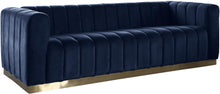 Load image into Gallery viewer, Marlon Navy Velvet Sofa
