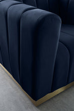 Load image into Gallery viewer, Marlon Navy Velvet Chair
