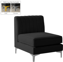 Load image into Gallery viewer, Alina Black Velvet Armless Chair
