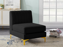 Load image into Gallery viewer, Alina Black Velvet Armless Chair
