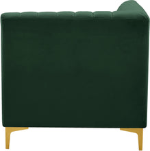 Load image into Gallery viewer, Alina Green Velvet Corner Chair
