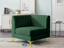 Load image into Gallery viewer, Alina Green Velvet Corner Chair
