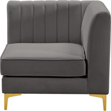 Load image into Gallery viewer, Alina Grey Velvet Corner Chair
