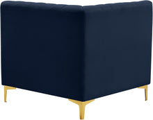 Load image into Gallery viewer, Alina Navy Velvet Corner Chair
