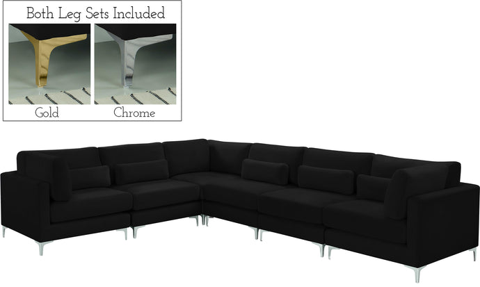 Julia Black Velvet Modular Sectional (6 Boxes) image