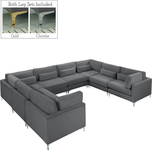 Julia Grey Velvet Modular Sectional (8 Boxes)