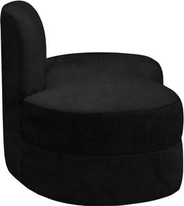 Mitzy Black Velvet Loveseat