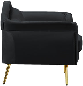 Lips Black Velvet Chair