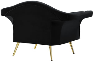 Lips Black Velvet Chair