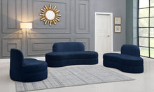 Load image into Gallery viewer, Mitzy Navy Velvet Loveseat
