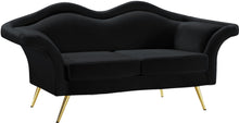 Load image into Gallery viewer, Lips Black Velvet Loveseat image
