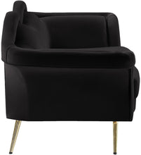 Load image into Gallery viewer, Lips Black Velvet Loveseat
