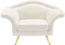 Load image into Gallery viewer, Lips Cream Velvet Chair
