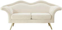 Load image into Gallery viewer, Lips Cream Velvet Loveseat
