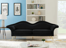 Load image into Gallery viewer, Lips Black Velvet Sofa
