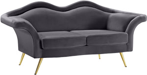 Lips Grey Velvet Loveseat image