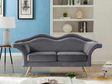 Load image into Gallery viewer, Lips Grey Velvet Loveseat
