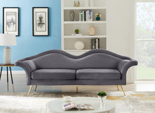 Load image into Gallery viewer, Lips Grey Velvet Sofa
