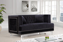 Load image into Gallery viewer, Lucas Black Velvet Loveseat
