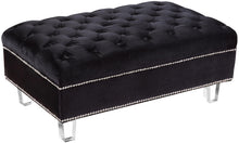 Load image into Gallery viewer, Lucas Black Velvet Ottoman
